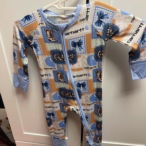 Carhartt Kids One Piece in Blue and Orange Patchwork